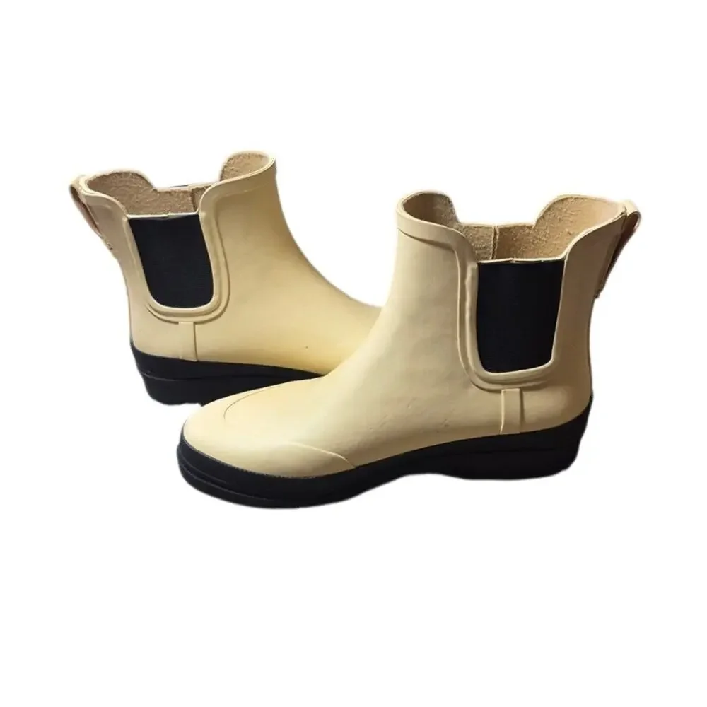 J Crew Chelsea Yellow Rain Boots For Women Size 8